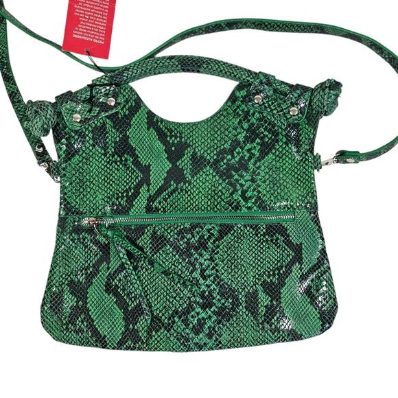 Pietro Alessandro Green Reptile Fold Over Bag - Picture 6 of 13